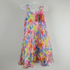 Bonnie Jean Little Girl's Colorful Hearts Party Dress Size 4